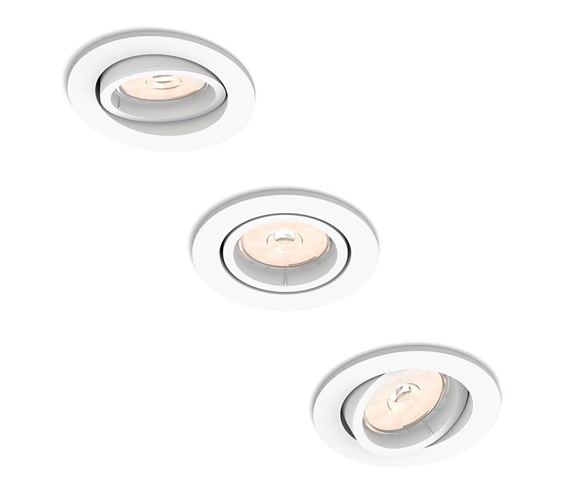 Philips - SADA 3x zapustené svietidlo PERIDOT 1xGU10/7W/230V biela 872110303697100
