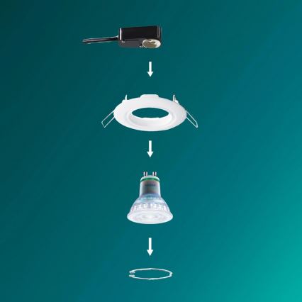 Philips - SADA 3x zapustené svietidlo PERIDOT 1xGU10/7W/230V biela