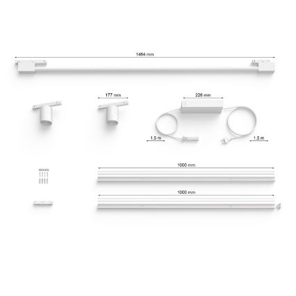 Philips - SADA 3xLED RGB Stmievatelné nástenné bodové svietidlo do lištového systému Hue PERIFO LED/39,9W/230V 2000-6500K