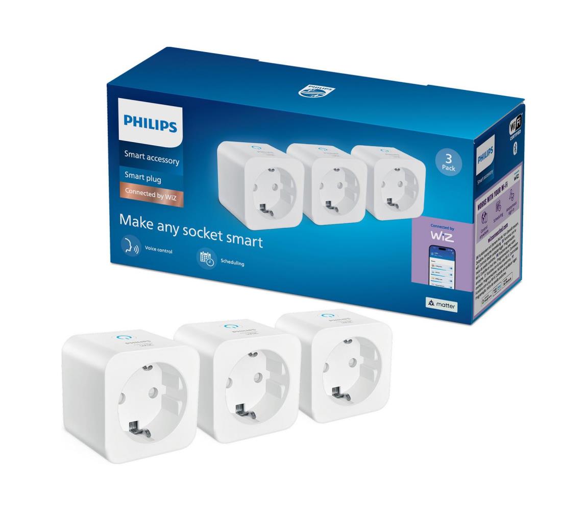 Philips Smart Philips - Sada 3× inteligentných zásuviek SCHUKO 2300 W Wi‑Fi 8721103161246