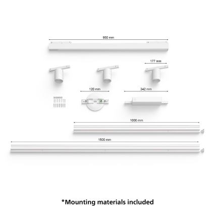 Philips - SADA 4x LED RGB Stmievateľné svietidlo do lištového systému Hue PERIFO LED RGB/44,6W/230V 2000-6500K