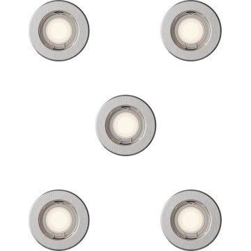 Philips - SADA 5 ks zapustených stropných svietidiel PERIDOT, 1x GU10/7W/230V, strieborná