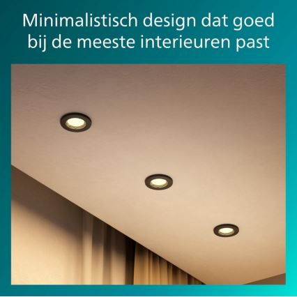 Philips - SADA 5x podhľadových svietidiel PERIDOT 1xGU10/7W/230V čierne