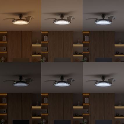 Philips - Stmievateľné stropné LED svietidlo s ventilátorom ATLAS LED/35W/230V matný chróm + diaľkové ovládanie