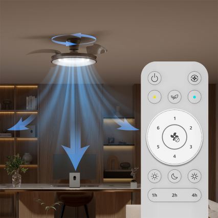 Philips - Stmievateľné stropné LED svietidlo s ventilátorom ATLAS LED/35W/230V matný chróm + diaľkové ovládanie