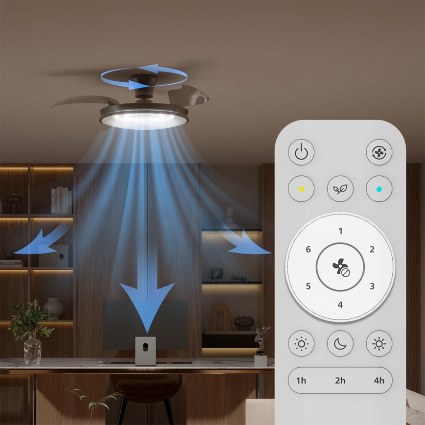 Philips - Stmievateľné stropné LED svietidlo s ventilátorom ATLAS LED/35W/230V matný chróm + diaľkové ovládanie