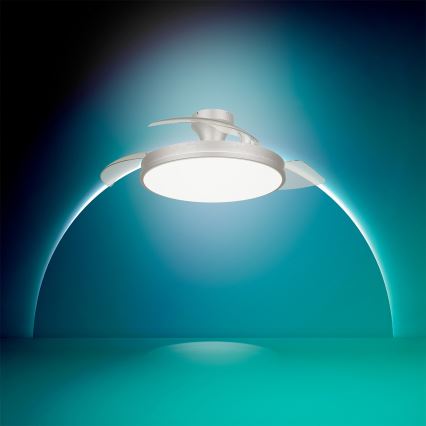 Philips - Stmievateľné stropné LED svietidlo s ventilátorom ATLAS LED/35W/230V matný chróm + diaľkové ovládanie