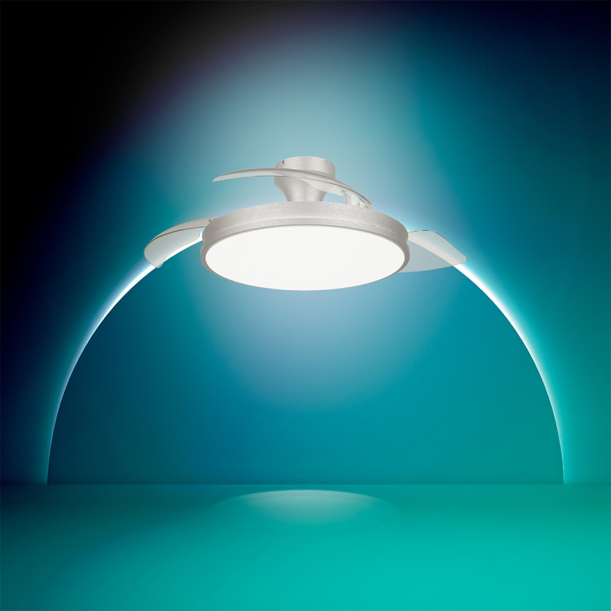 Philips - Stmievateľné stropné LED svietidlo s ventilátorom ATLAS LED/35W/230V matný chróm + diaľkové ovládanie