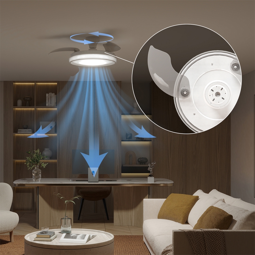 Philips - stmievateľné LED stropné svietidlo s ventilátorom BLISS LED/35W/230V, biela + diaľkové ovládanie