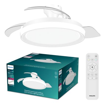 Philips - stmievateľné LED stropné svietidlo s ventilátorom BLISS LED/35W/230V, biela + diaľkové ovládanie