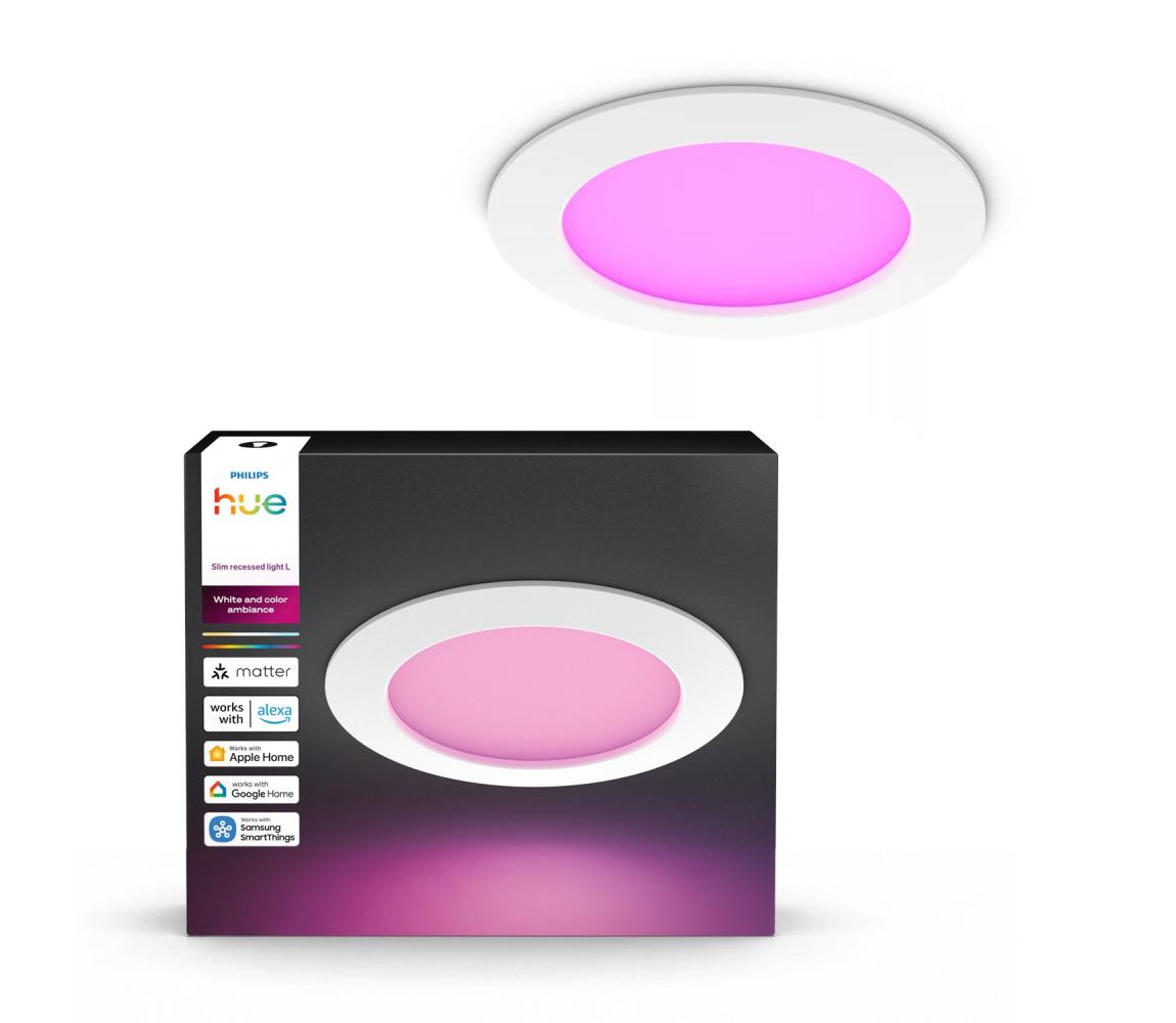 Philips - stmievateľné RGBW LED kúpeľňové podhľadové svietidlo Hue SLIM LED/12W/230V IP44 8721103109354