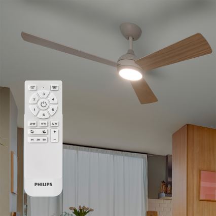 Philips - LED Stmievateľný stropný ventilátor CIVX LED/24W/230V + diaľkové ovládanie