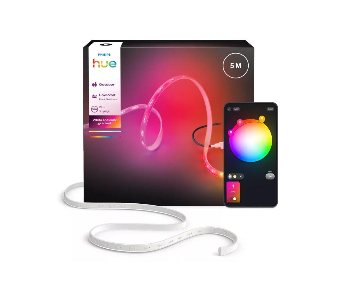 Philips - stmievateľný vonkajší LED RGBW pás Hue FLUX 5m LED/30W/230V 2200-6500K IP67 872110308897000