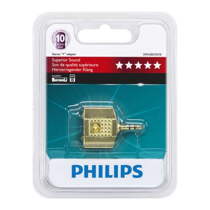 Philips SWA3031S/10 - Stereo adaptér Y HEADPHONE SPLITTER 3,5mm M/2x3,5mmF