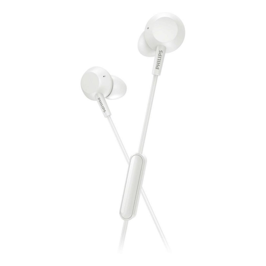 Philips TAE4105WT/00 - Slúchadlá s mikrofónom JACK 3,5 mm biela