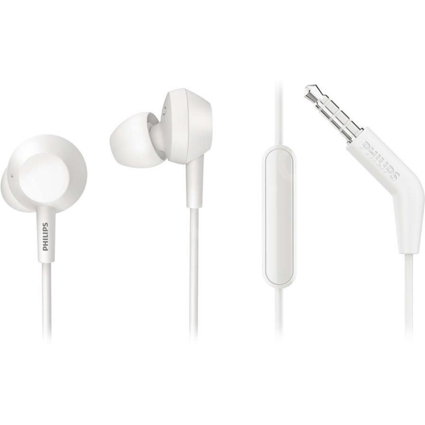 Philips TAE4105WT/00 - Slúchadlá s mikrofónom JACK 3,5 mm biela