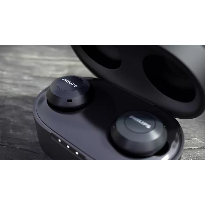 Philips TAT8505BK/00 - Bezdrôtové slúchadlá IPX4 2x 55 mAh + 560 mAh čierna
