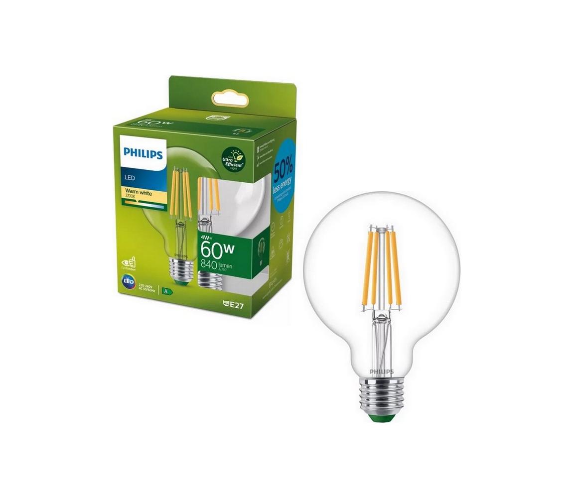 Philips ULTRAEFFICIENT VINTAGE LED žiarovka G95 E27/4W/230V 2700K 8720169202702