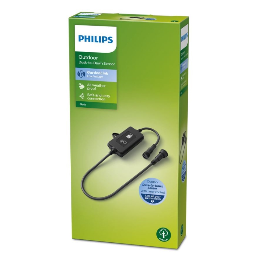 Philips - Vonkajší senzor súmraku s časovačom IP44
