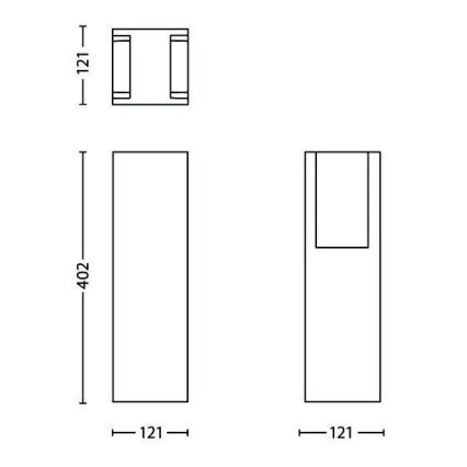 Philips - Vonkajšia lampa BRIDGE 1xE27/14W/230V IP44 40,2 cm