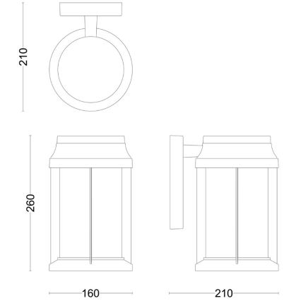 Philips - Vonkajšie nástenné svietidlo BELLINI 1xE27/25W/230V IP44