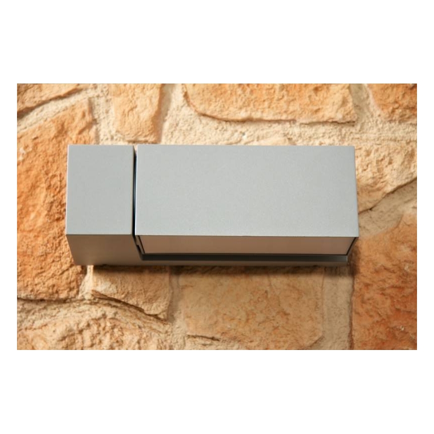 Philips - Vonkajšie nástenné svietidlo BORDER 1xE27/23W/230V IP44 šedá