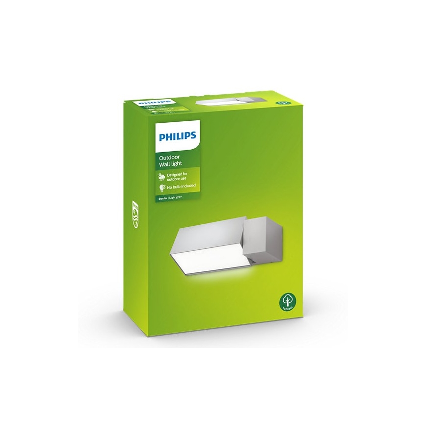 Philips - Vonkajšie nástenné svietidlo BORDER 1xE27/23W/230V IP44 šedá