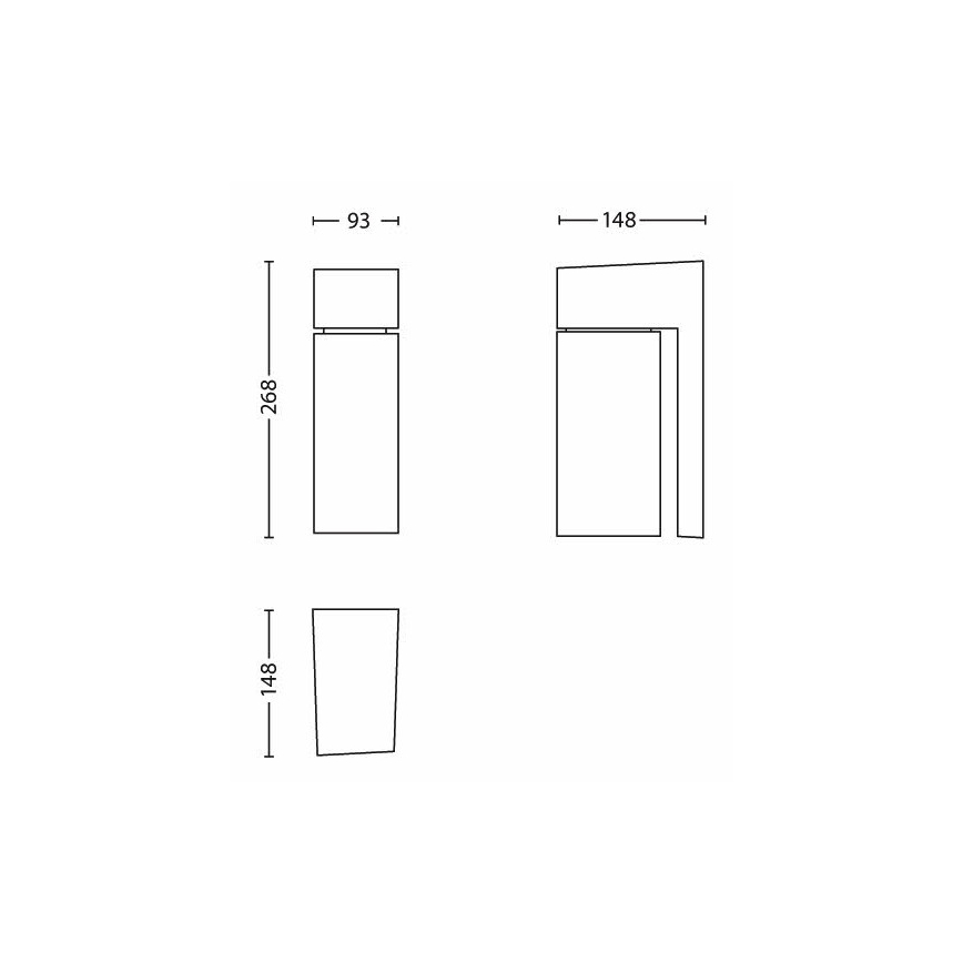Philips - Vonkajšie nástenné svietidlo BORDER 1xE27/23W/230V IP44 šedá