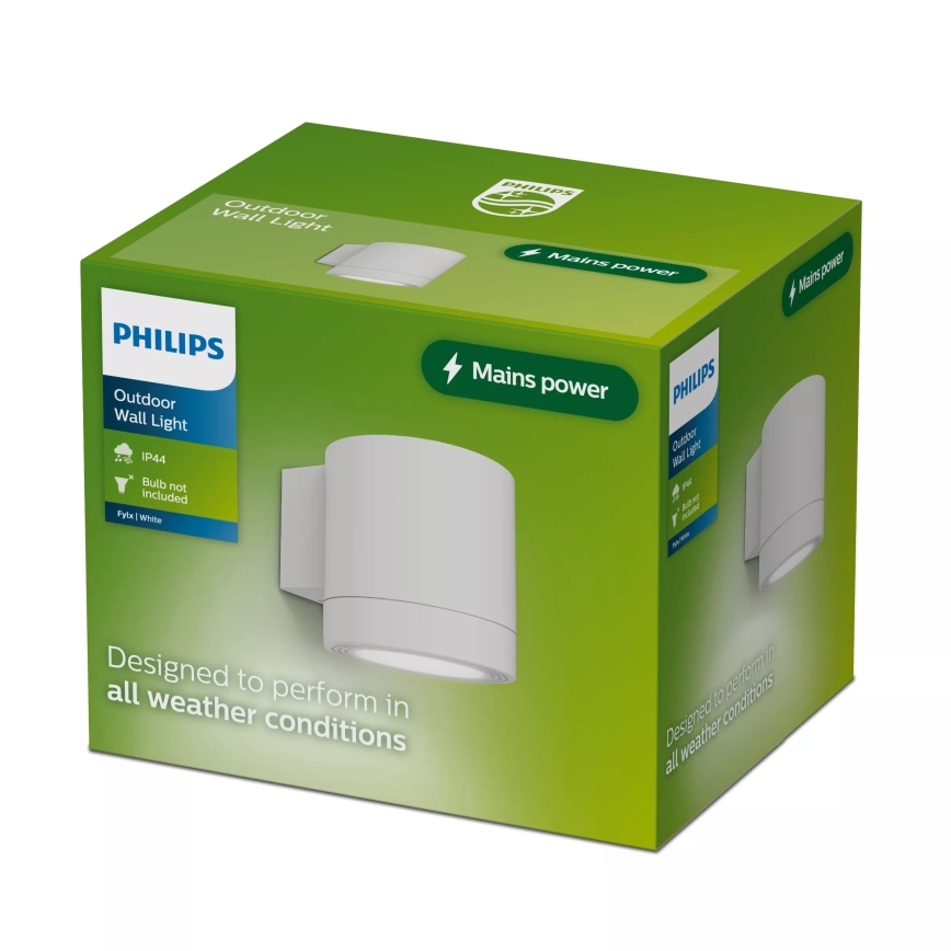 Philips - Vonkajšie nástenné svietidlo FYLX 1xGU10/5W/230V biele IP44
