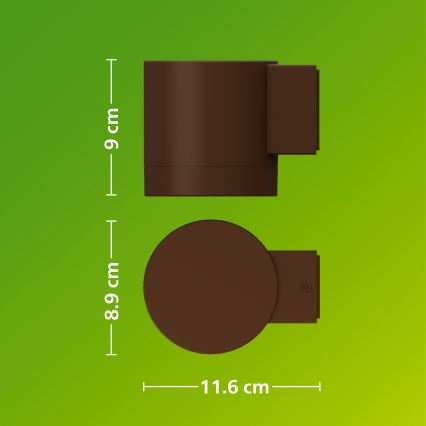 Philips - Vonkajšie nástenné svietidlo FYLX 1xGU10/5W/230V hnedé IP44