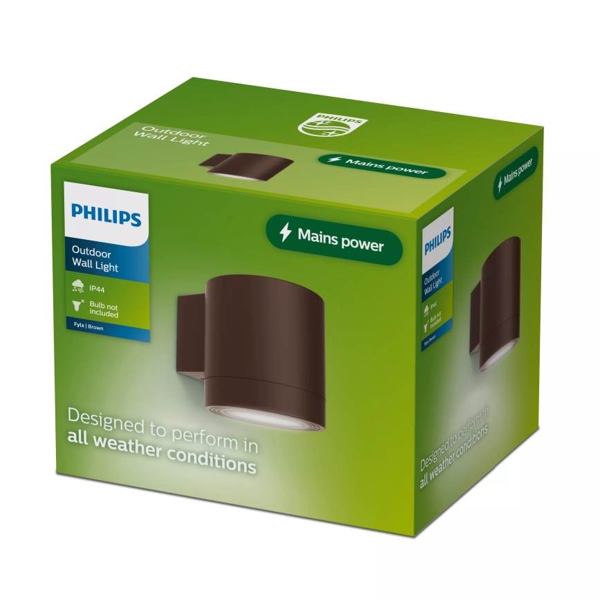 Philips - Vonkajšie nástenné svietidlo FYLX 1xGU10/5W/230V hnedé IP44