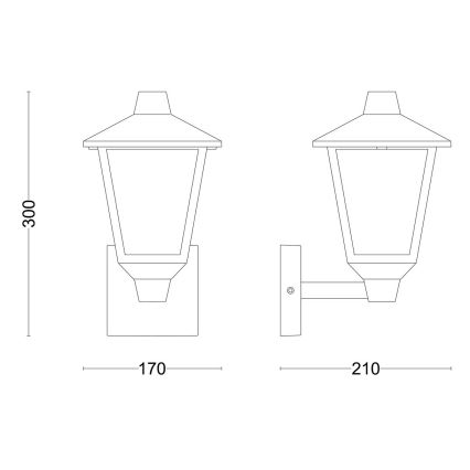 Philips - Vonkajšie nástenné svietidlo KINNO 1xE27/25W/230V IP44