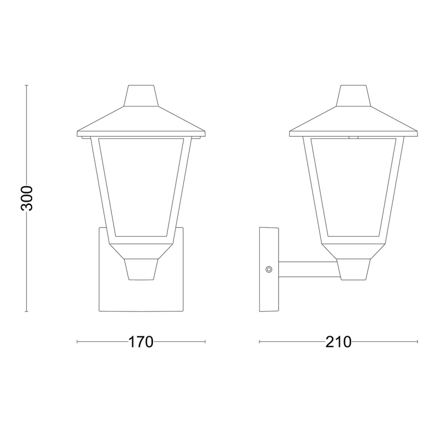 Philips - Vonkajšie nástenné svietidlo KINNO 1xE27/25W/230V IP44
