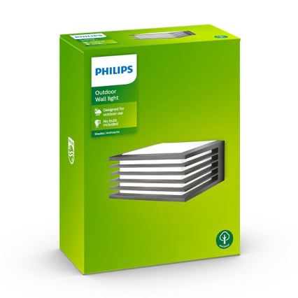 Philips - Vonkajšie nástenné svietidlo 1xE27/15W/230V IP44 antracit