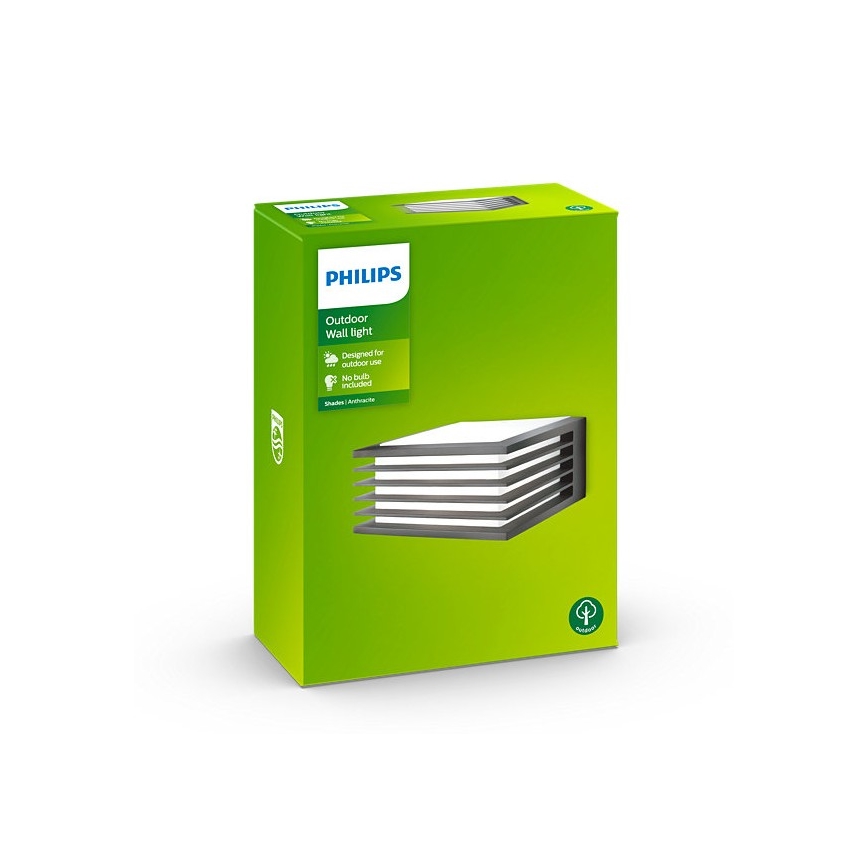 Philips - Vonkajšie nástenné svietidlo 1xE27/15W/230V IP44 antracit