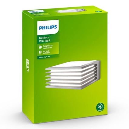 Philips - Vonkajšie nástenné svietidlo SHADES 1xE27/15W/230V IP44 šedá