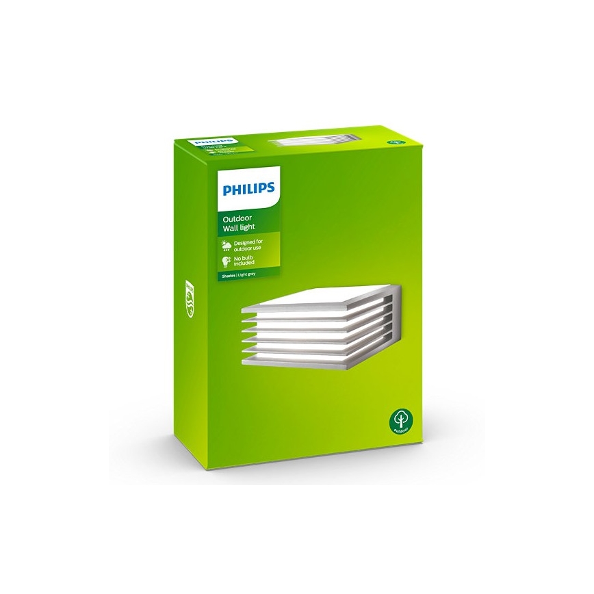 Philips - Vonkajšie nástenné svietidlo SHADES 1xE27/15W/230V IP44 šedá