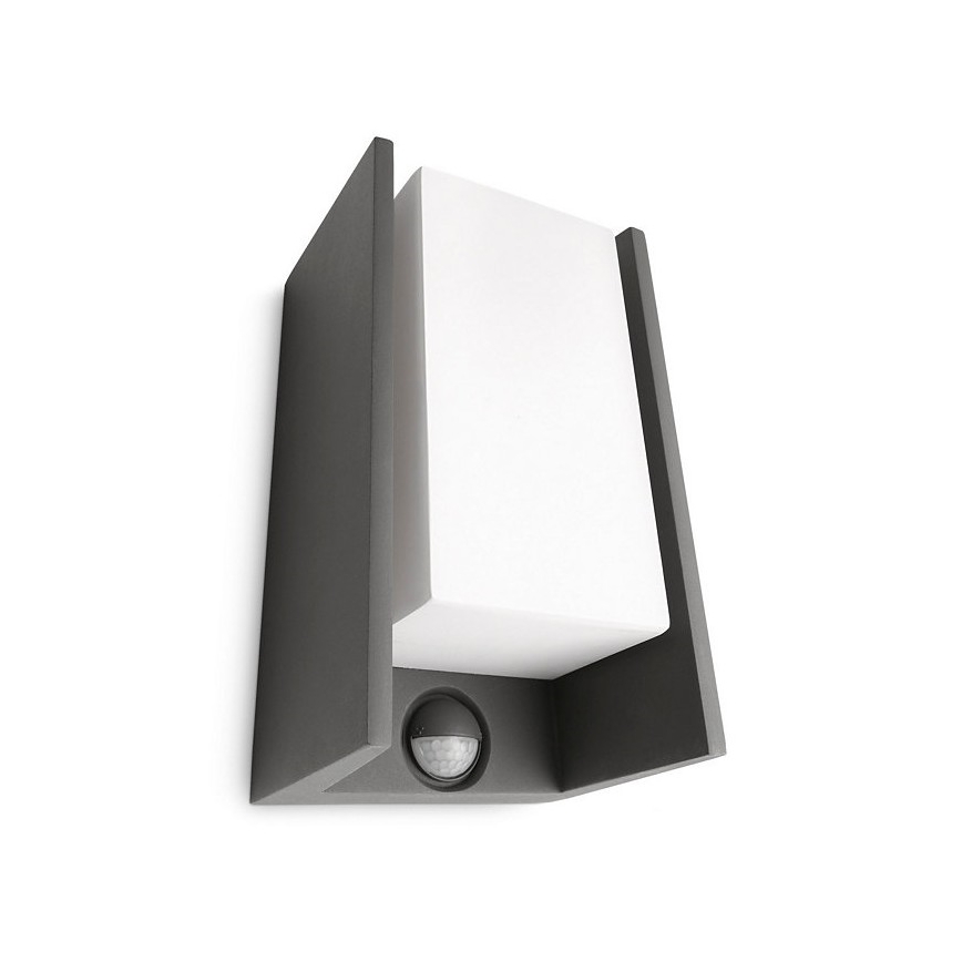 Philips - Vonkajšie nástenné svietidlo so senzorom BRIDGE 1xE27/15W/230V IP44
