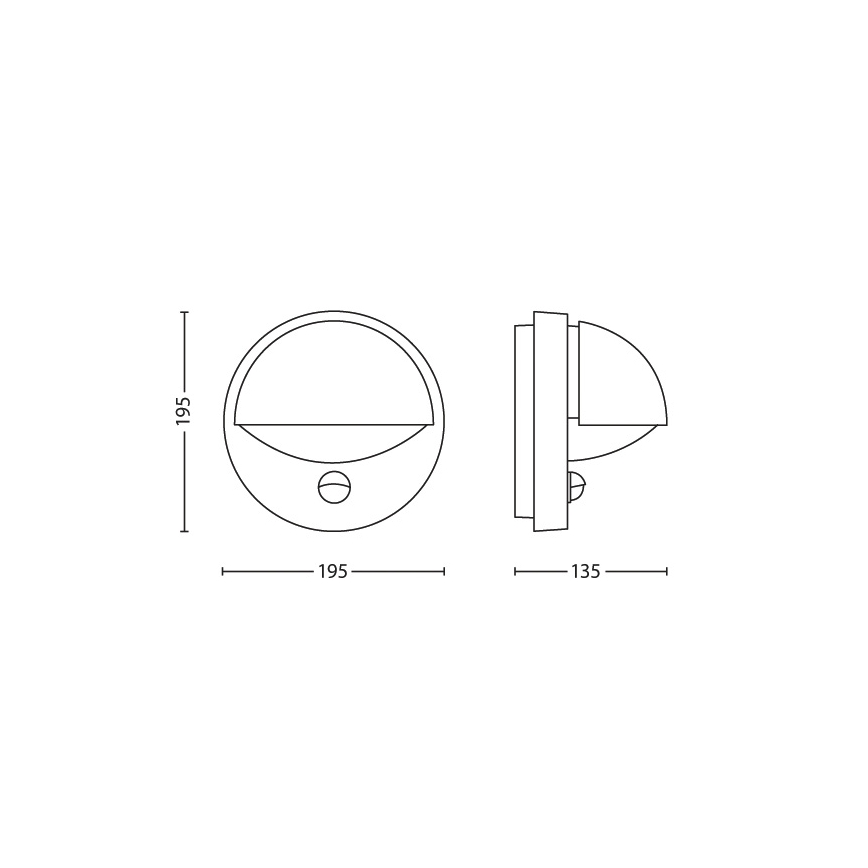 Philips - Vonkajšie nástenné svietidlo so senzorom 1xE27/12W/230V IP44