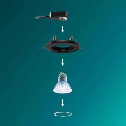 Philips - Zapustené stropné svietidlo PERIDOT 1xGU10/7W/230V čierna