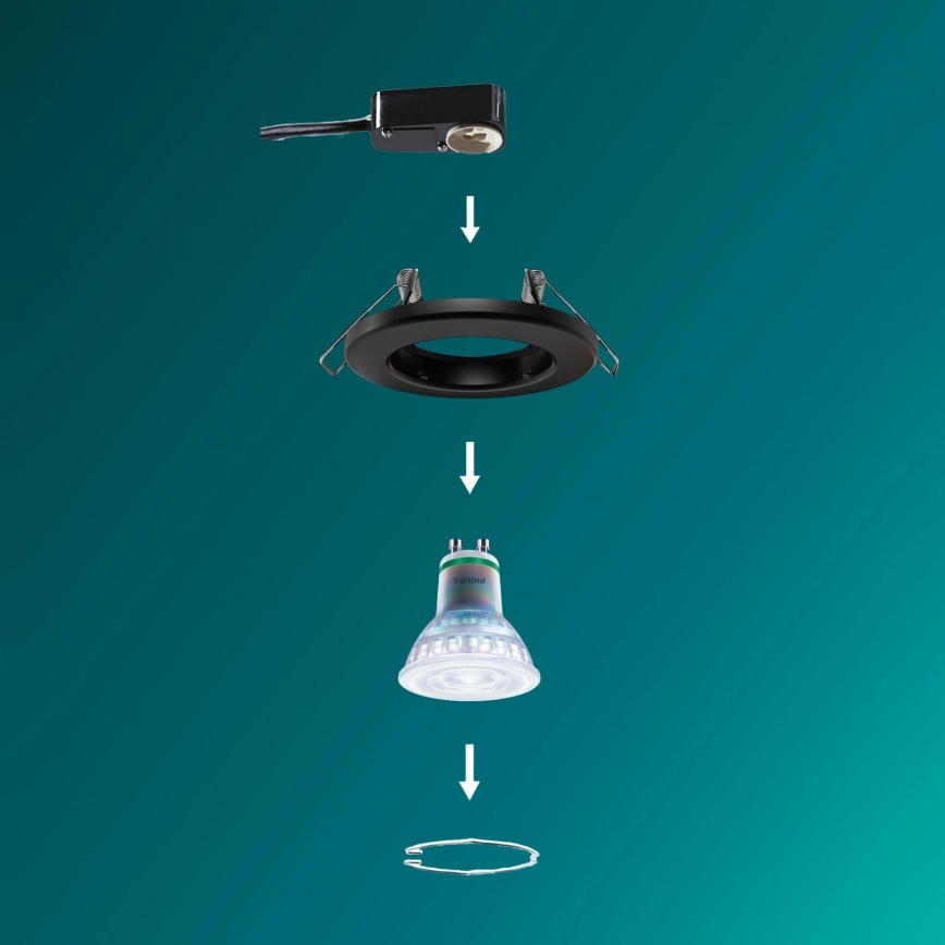 Philips - Zapustené stropné svietidlo PERIDOT 1xGU10/7W/230V čierna