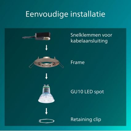 Philips - Zapustené stropné svietidlo PERIDOT 1xGU10/7W/230V strieborné