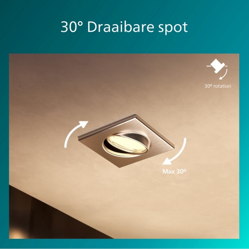 Philips - Zapustené stropné svietidlo PERIDOT 1xGU10/7W/230V strieborné