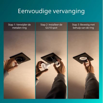 Philips - Zapustené svietidlo PERIDOT 1xGU10/7W/230V čierne