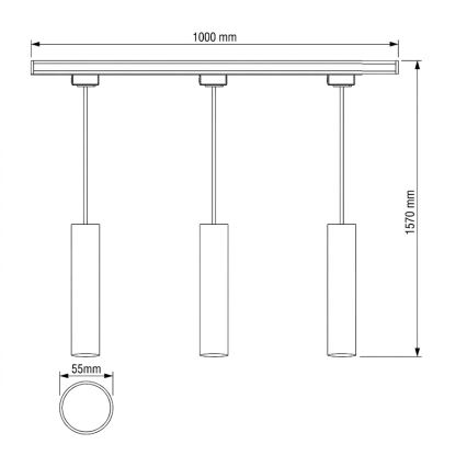 Philips - Závesné svietidlo so závesným lankom do lištového systému EASYLINK 3xGU10/7W/230V 1m čierne