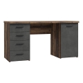 Písací stôl ARENO hnedá/grafit