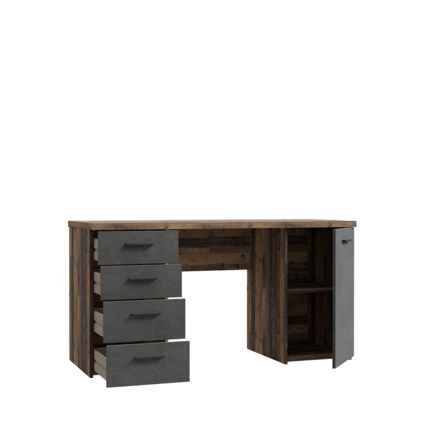 Písací stôl ARENO hnedá/grafit