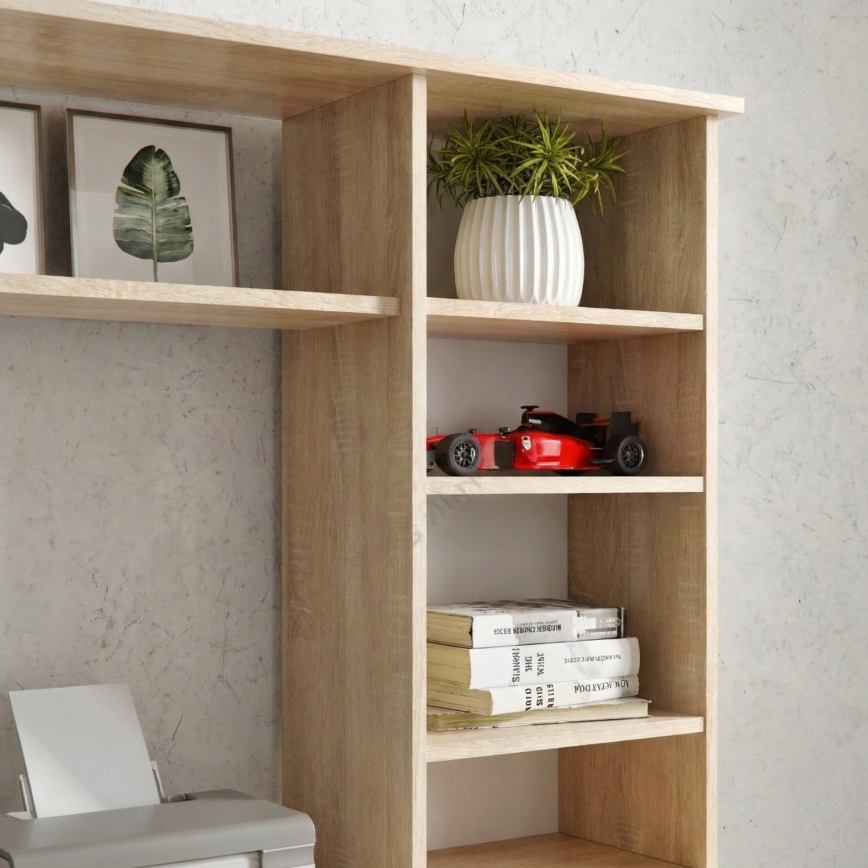 Písací stôl s policou ELIAN 160x53 cm dub sonoma/biela