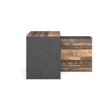 Písací stôl so zásuvkami a univerzálnym rohom P/L JULES hnedá/čierna