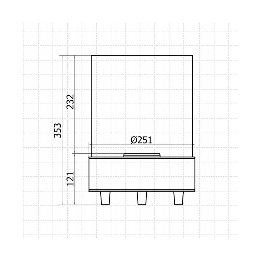 Planika - BIO krb 36,3x25,1 cm 2,5kW čierna